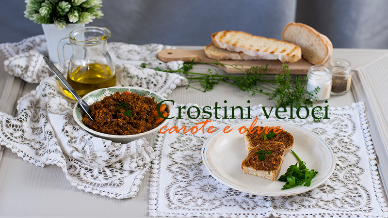 Crostini veloci di olive e carote