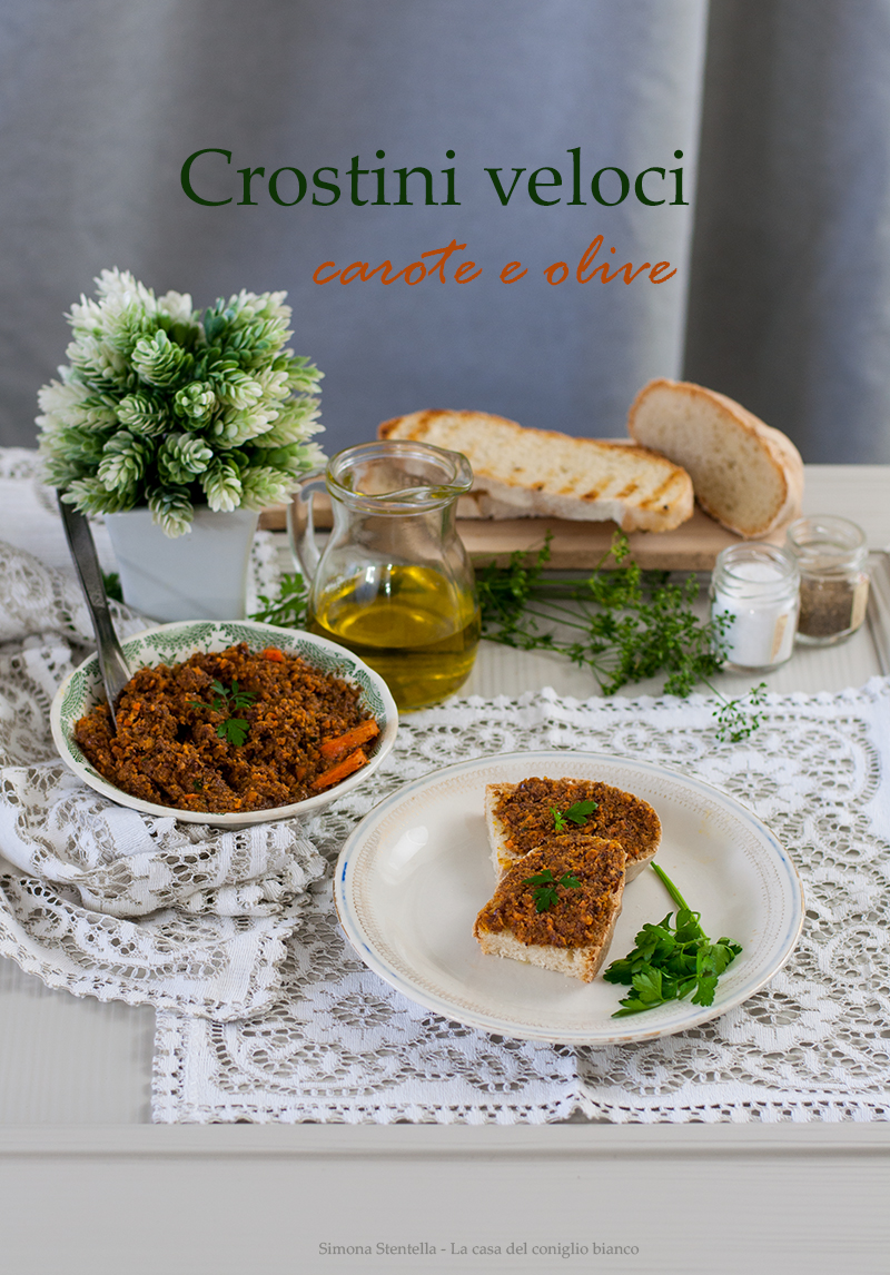 Crostini veloci carote e olive